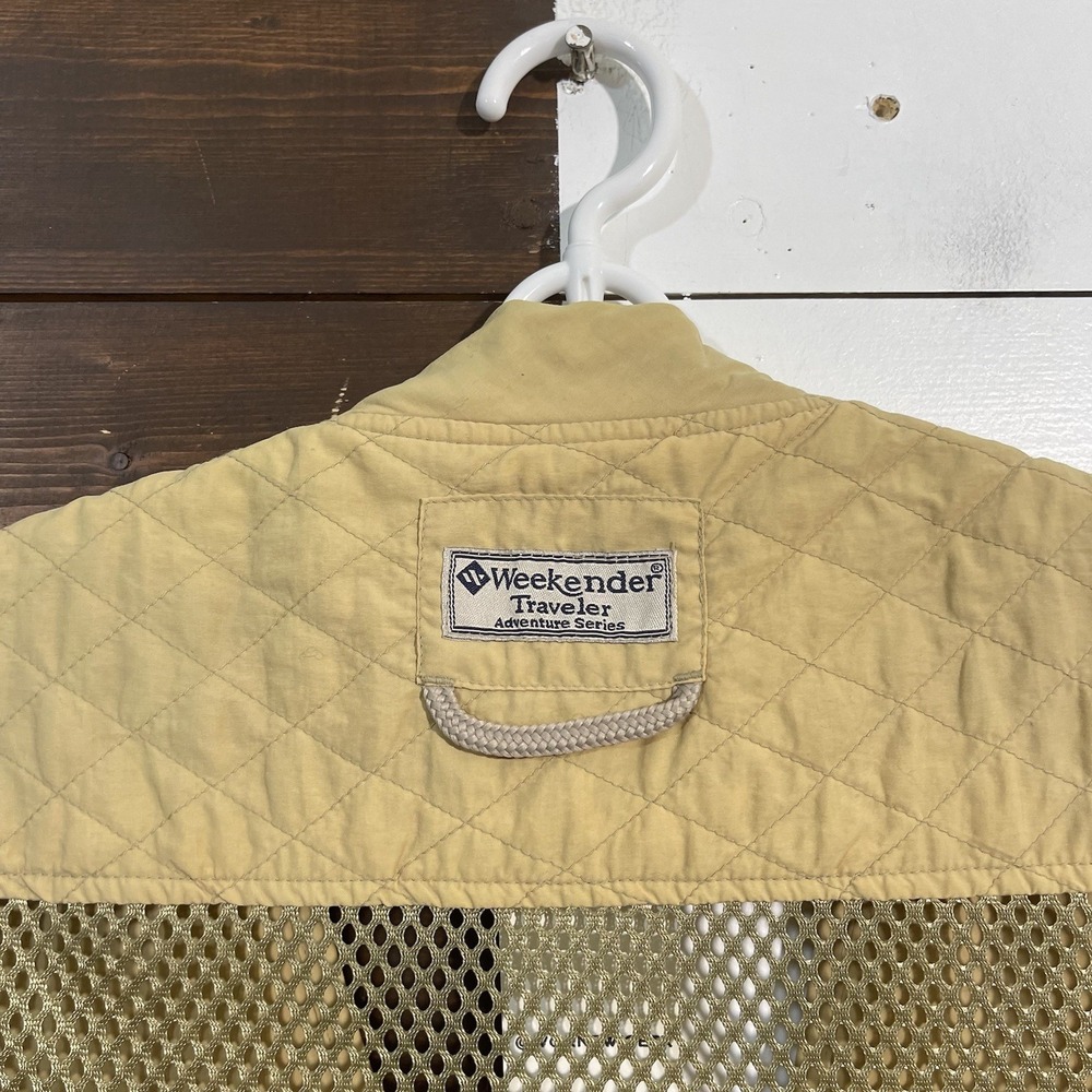 Weekender Traveler Vest Mens Medium Beige Safari Utility Pockets Hunting Fishing - Picture 5 of 8